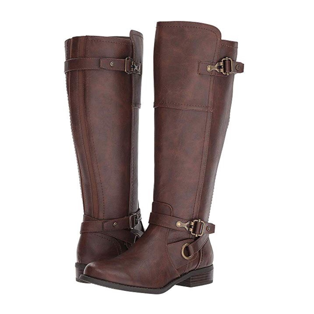 G by Guess Dark Brown leather Rider boots Size 8